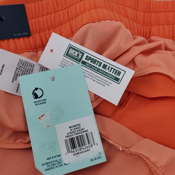 DSG Womens XL Mid Rise Stride Short‎ Brief Lined Fresh Tangerine / Orange New - Picture 6 of 6